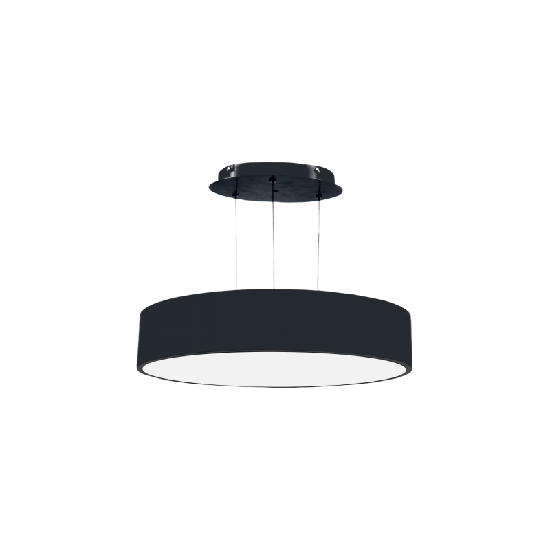 60W LED gaismeklis, melns, apaļš MORA