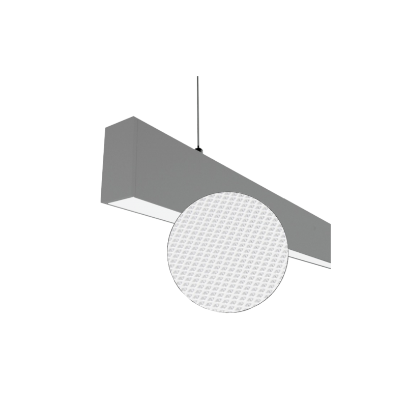 40W pelēks lineārs LED gaismeklis LOTA100_UGR19_DALI