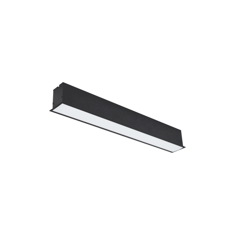 20W melns lineārs LED gaismeklis, iebūvējams griestos ESNA100